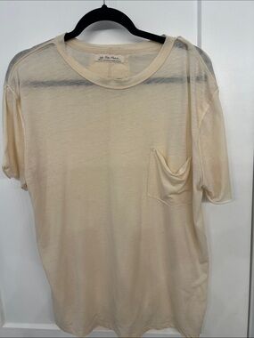 We The Free Cream Short-Sleeve Pocket T-Shirt - Size M
